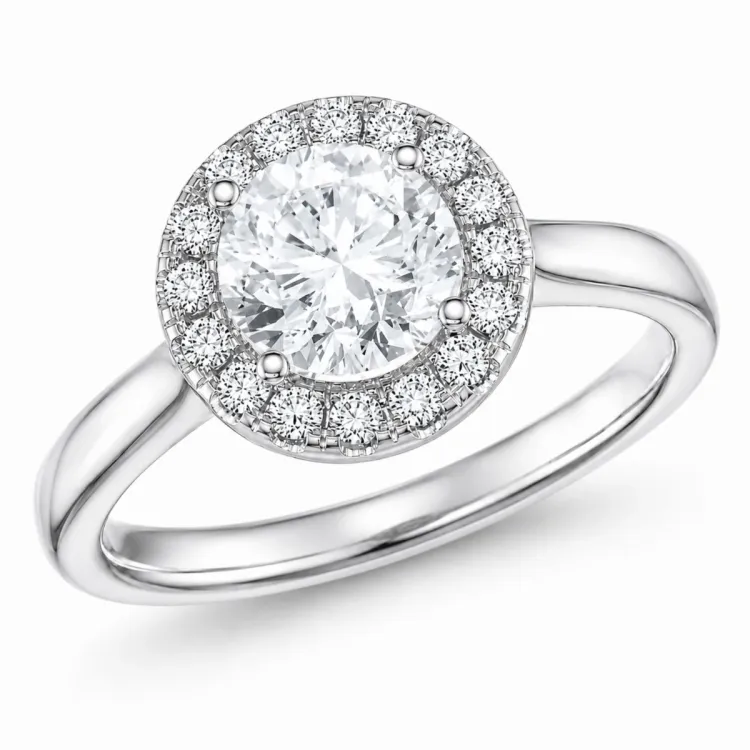 lab grown diamant ring i 14 karat hvidguld 1,0 ct 0,21 ct