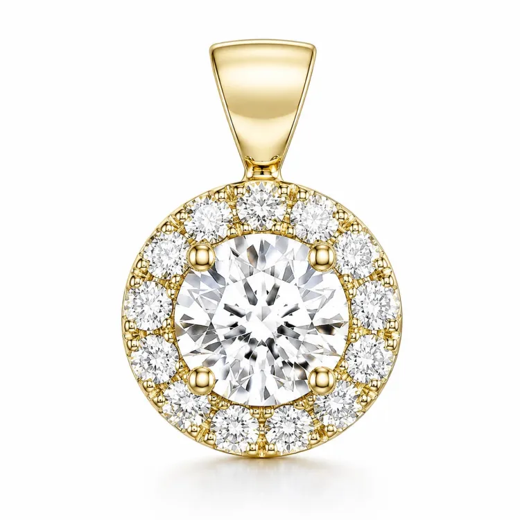 lab grown diamant vedhæng i 14 karat guld 0,50 ct 0,23 ct