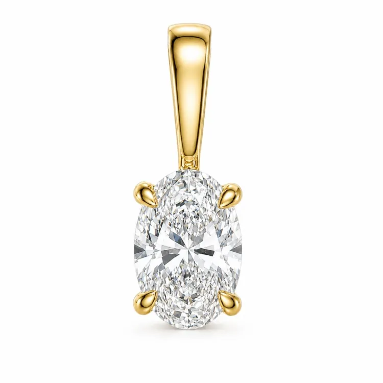 0,30 ct lab grown diamant solitairevedhæng i 14 karat guld 0,30 ct