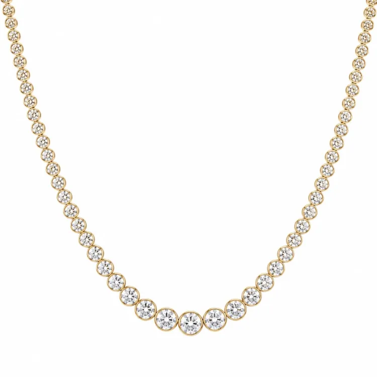 42 cm lab grown diamant halskæde i 14 karat guld 5,76 ct