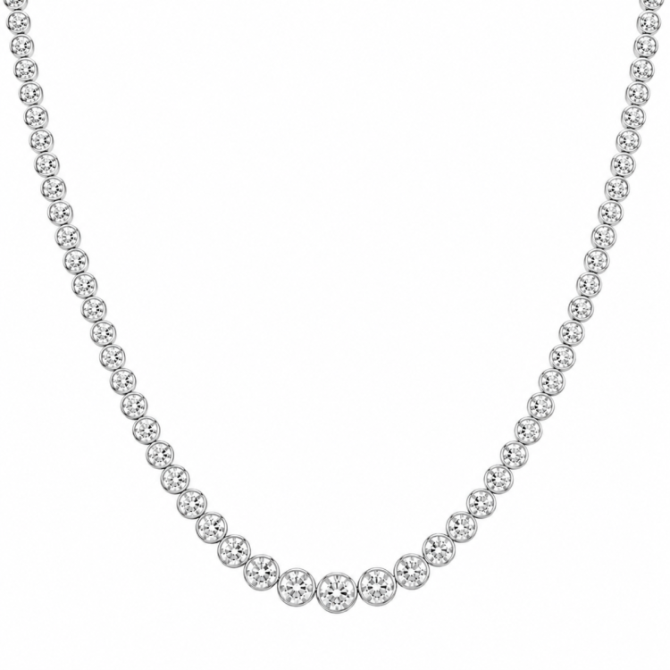 45 cm lab grown diamant halskæde i 14 karat hvidguld 6,02 ct