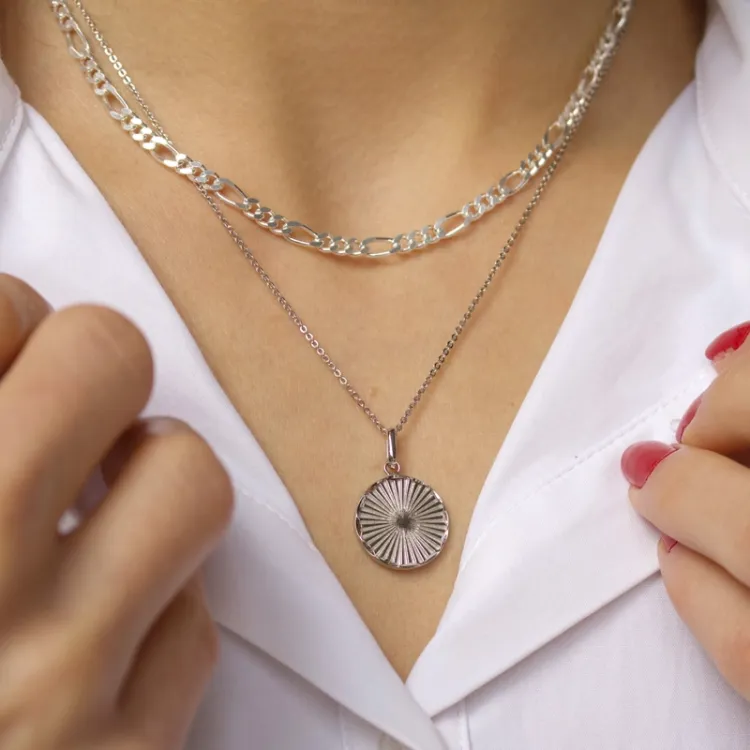 Figarohalskæde i sølv  x 3,5 mm