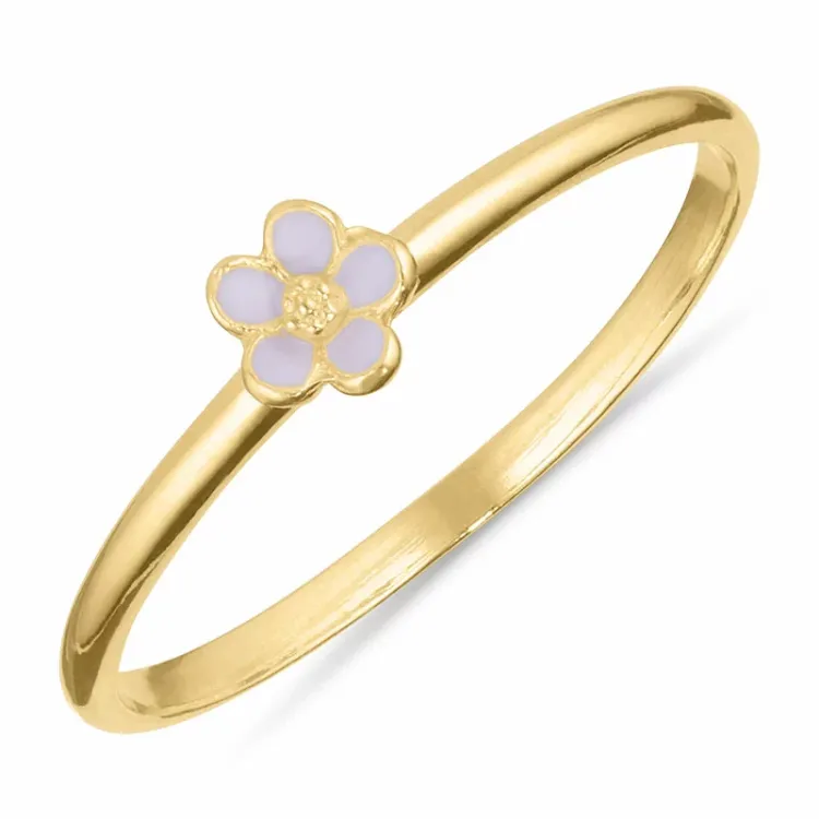 5 mm marguerit lilla ring i forgyldt sølv - Majse
