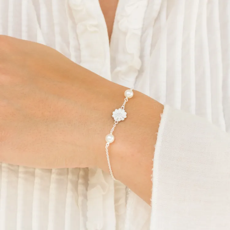 marguerit armbånd i sølv