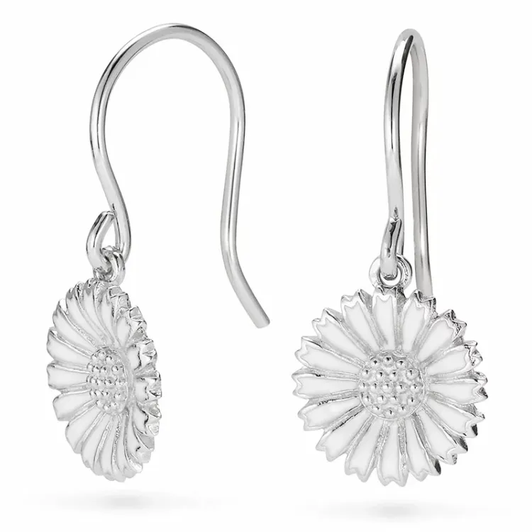 12 mm marguerit øreringe i sølv - Marie