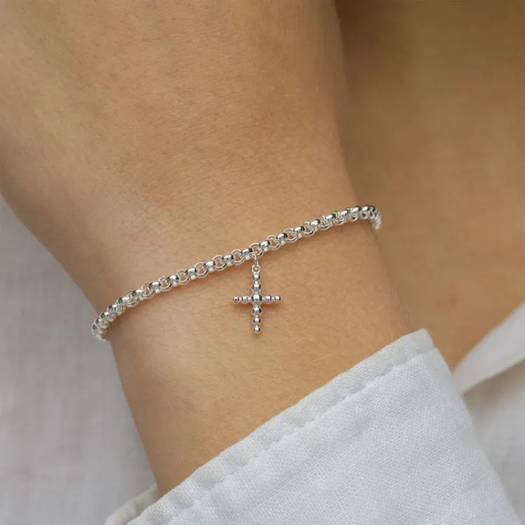 kors armbånd i sølv - Amoré