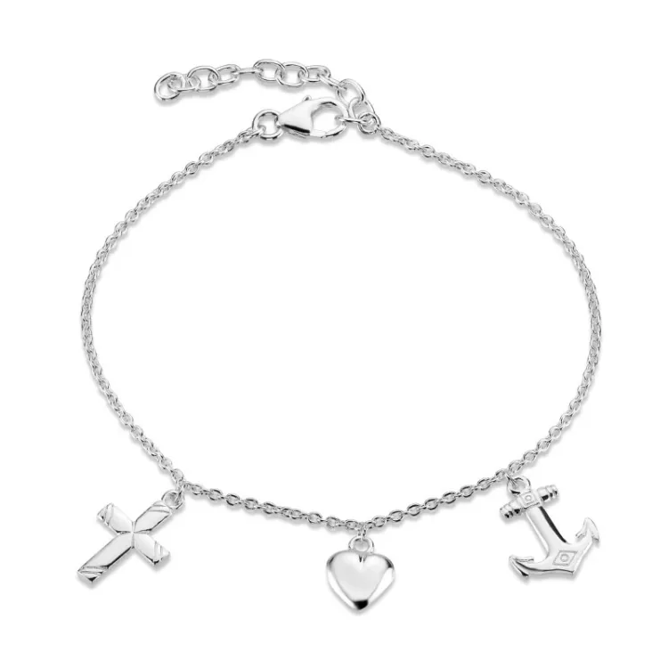 tro-håb-kærlighed armbånd i sølv - Amoré
