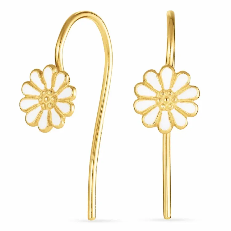 7,5 mm marguerit ørekroge i forgyldt sølv - Mix & Match