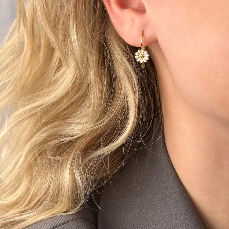 7,5 mm marguerit ørekroge i forgyldt sølv - Mix & Match