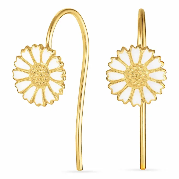 9,5 mm marguerit ørekroge i forgyldt sølv - Mix & Match