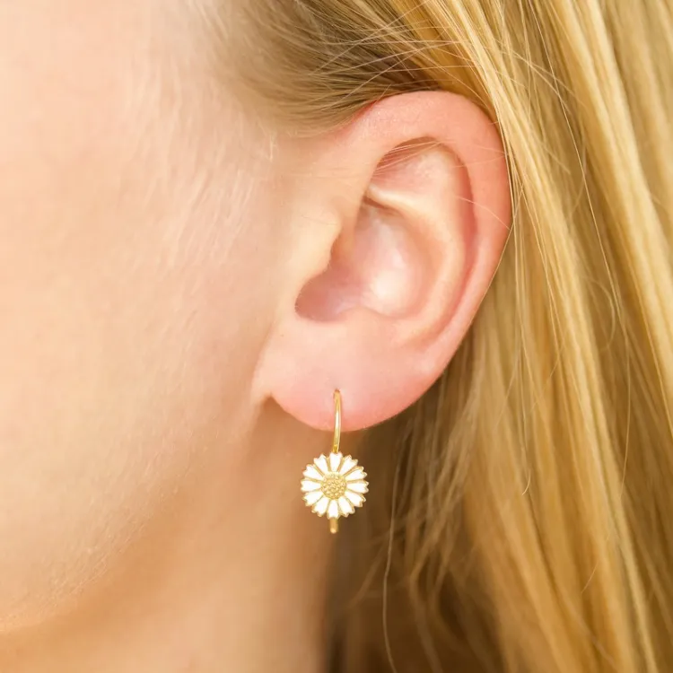 9,5 mm marguerit ørekroge i forgyldt sølv - Mix & Match