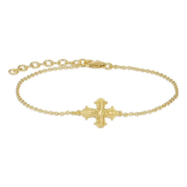 12 x 10,5 mm dagmarkors ankerarmbånd i forgyldt sølv - Amoré