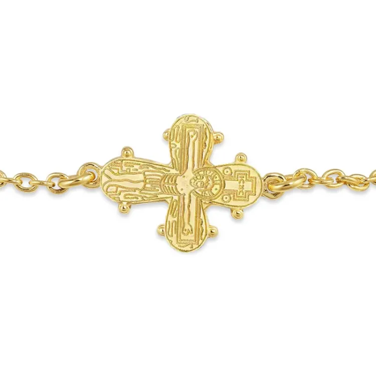 10 x 8,5 mm dagmarkors armbånd i forgyldt sølv - Amoré