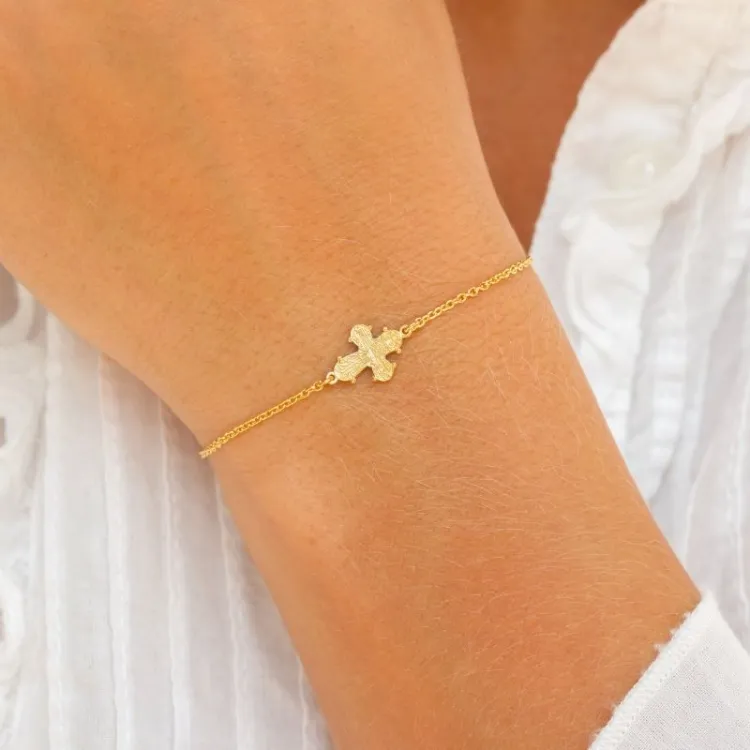 10 x 8,5 mm dagmarkors armbånd i forgyldt sølv - Amoré