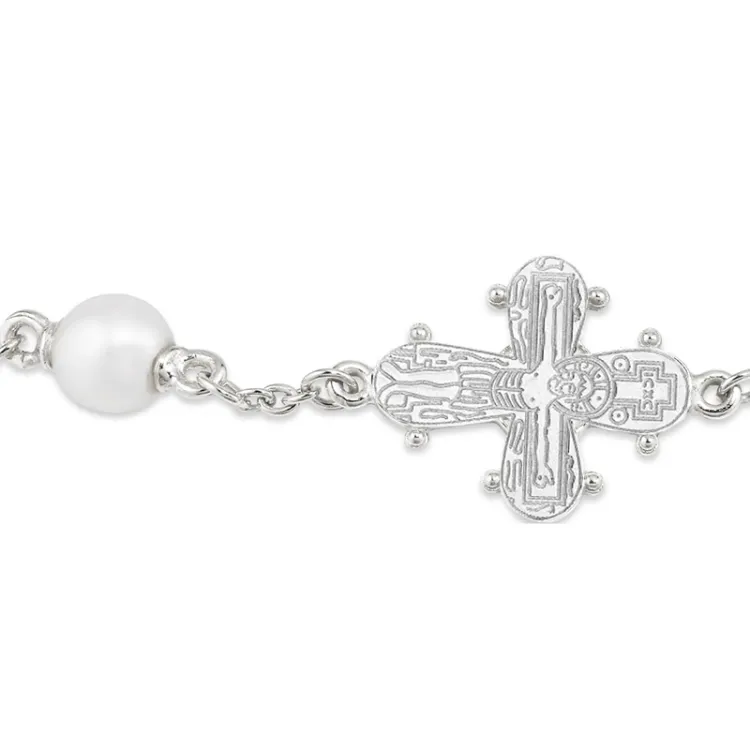 12 x 10,5 mm dagmarkors perle armbånd i sølv - Amoré