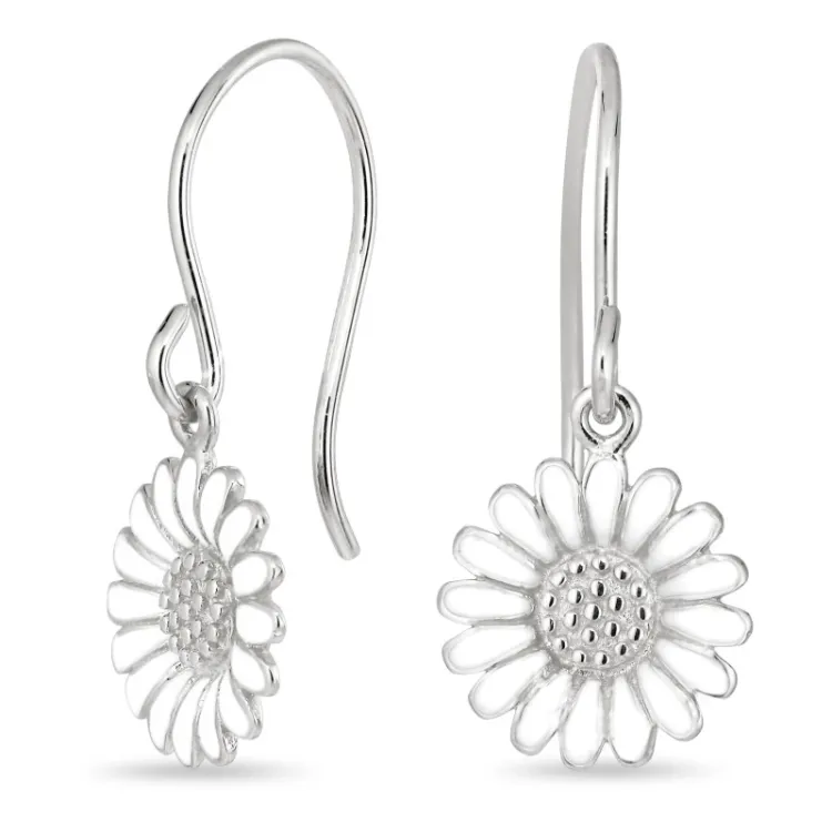 11 mm marguerit øreringe i sølv - Matilda