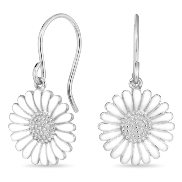 14,5 mm marguerit øreringe i sølv - Matilda