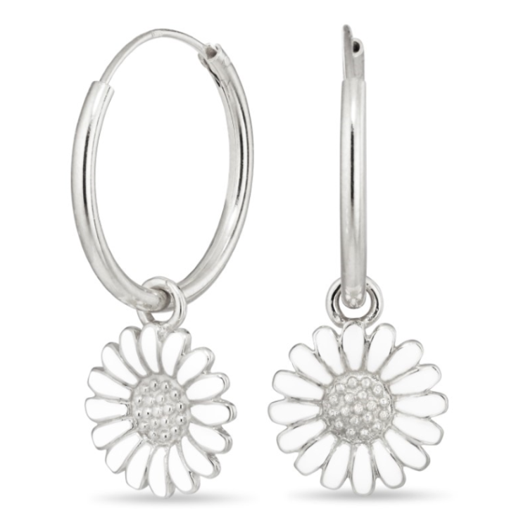 18 mm marguerit creoler i sølv - Matilda