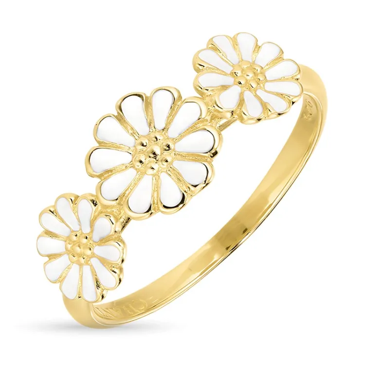 marguerit ring i forgyldt sølv - Maggie
