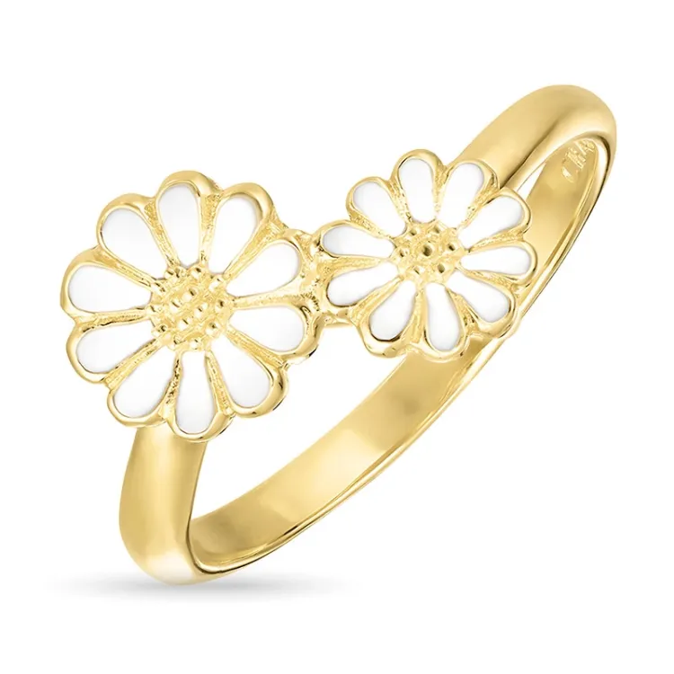 marguerit ring i forgyldt sølv - Maggie