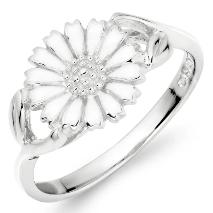 10 mm marguerit ring i sølv - Marie