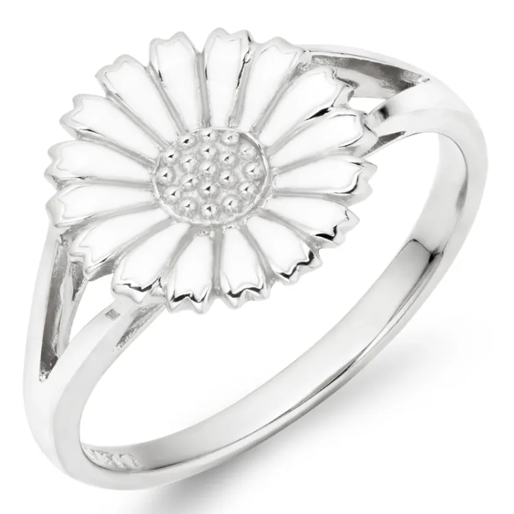 11 mm marguerit ring i sølv - Marie