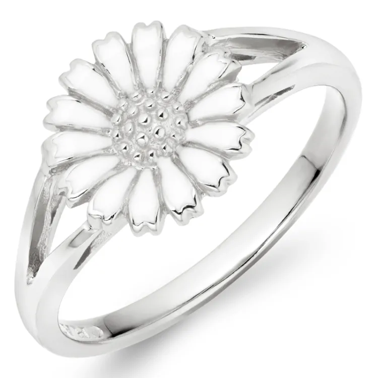 10 mm marguerit ring i sølv - Marie
