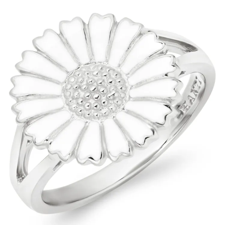 14 mm marguerit ring i sølv - Marie