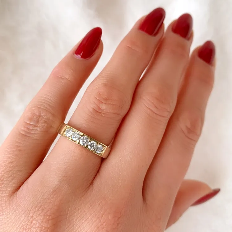 diamant alliancering i 14 karat guld 0,50 ct