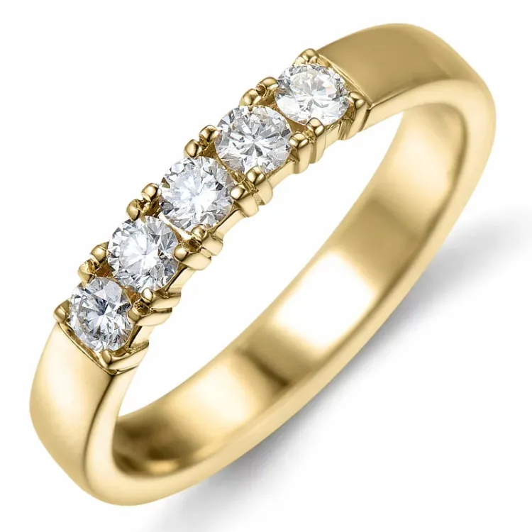 Kollektionsprøve alliancering i 14 karat guld 5 x 0,07 ct