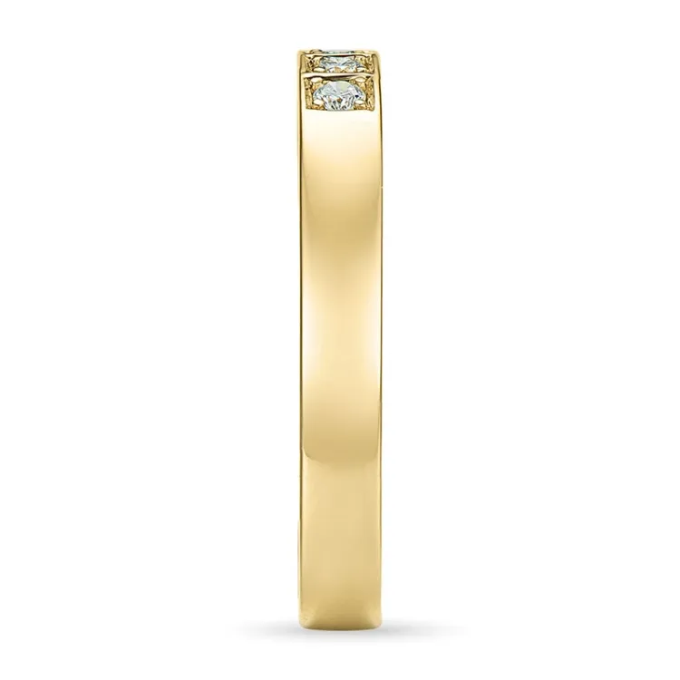 diamant alliancering i 14 karat guld 3 x 0,03 ct