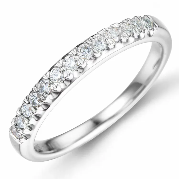 Kollektionsprøve diamant alliancering i 14 karat hvidguld 0,24 ct