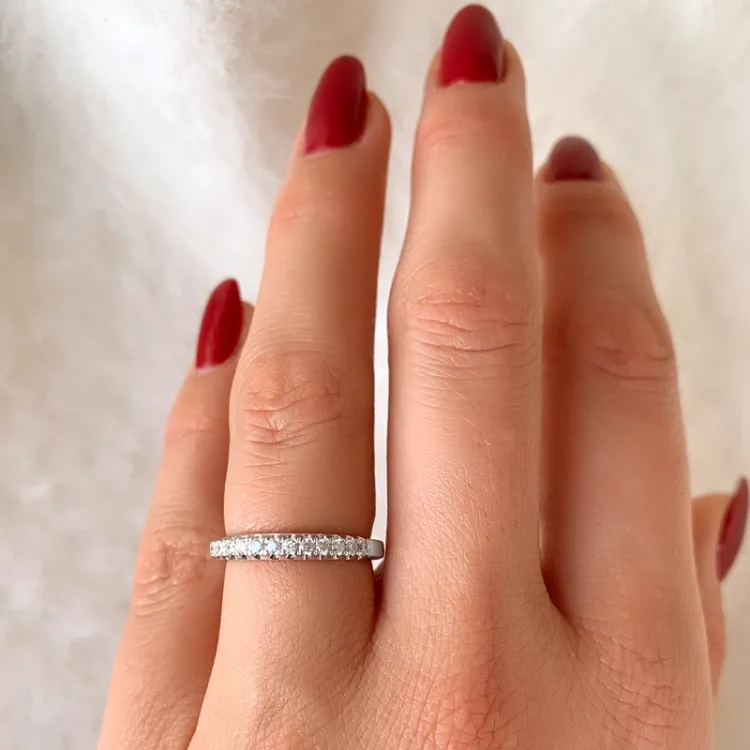Diamant alliancering i 14 karat hvidguld 0,24 ct