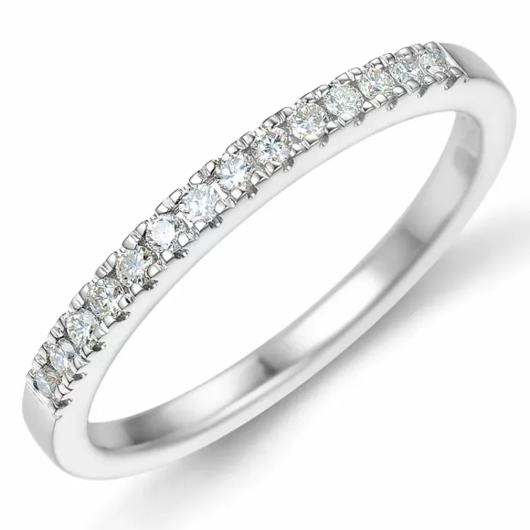 Kollektionsprøve diamant alliancering i 14 karat hvidguld 0,15 ct