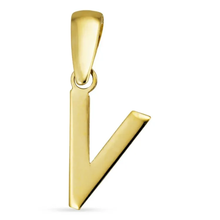 bogstav V vedhæng i 8 karat guld - My Letter