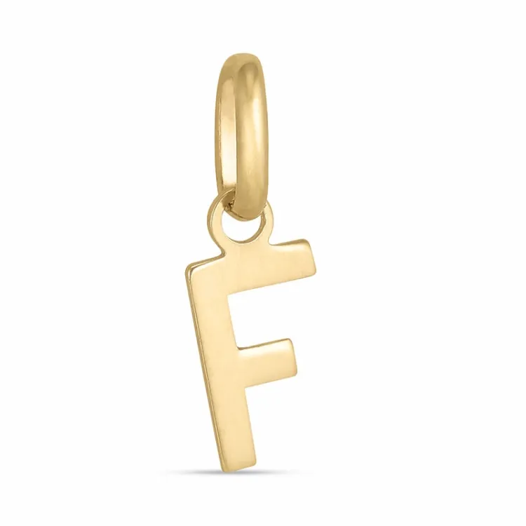 bogstav F vedhæng i 8 karat guld - My Letter