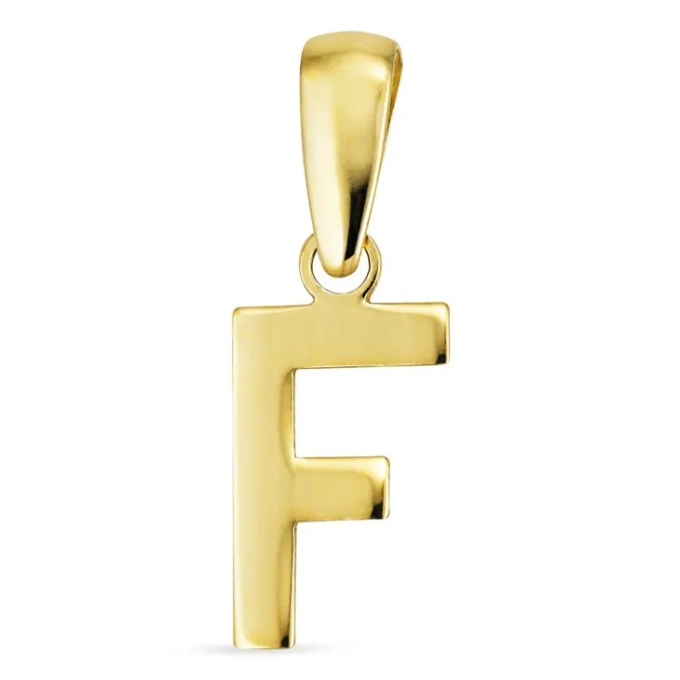 bogstav F vedhæng i 8 karat guld - My Letter