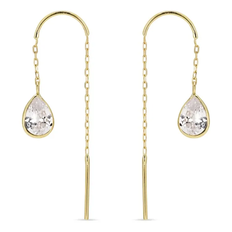 lange kæde øreringe i 8 karat guld - Gold Collection