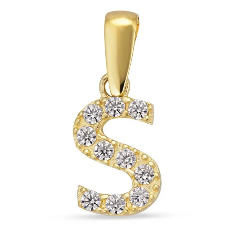bogstav S vedhæng i 8 karat guld - My Letter