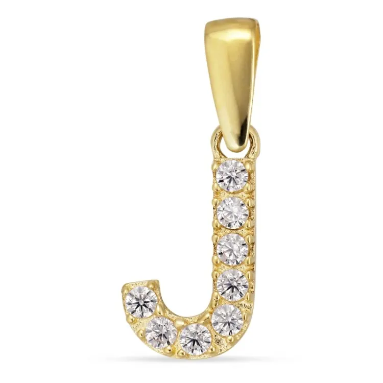 bogstav J vedhæng i 8 karat guld - My Letter