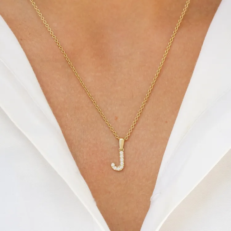 bogstav J vedhæng i 8 karat guld - My Letter