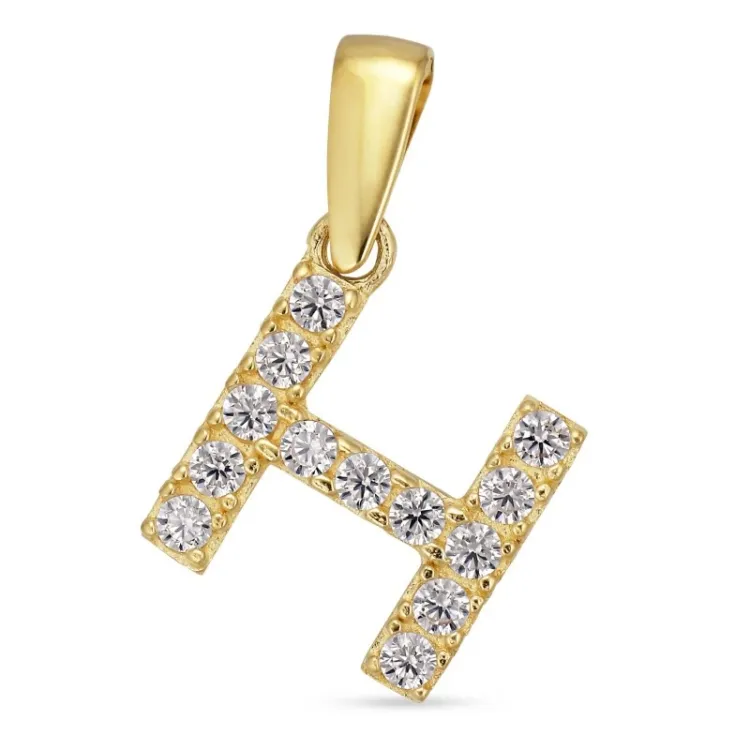 bogstav H vedhæng i 8 karat guld - My Letter