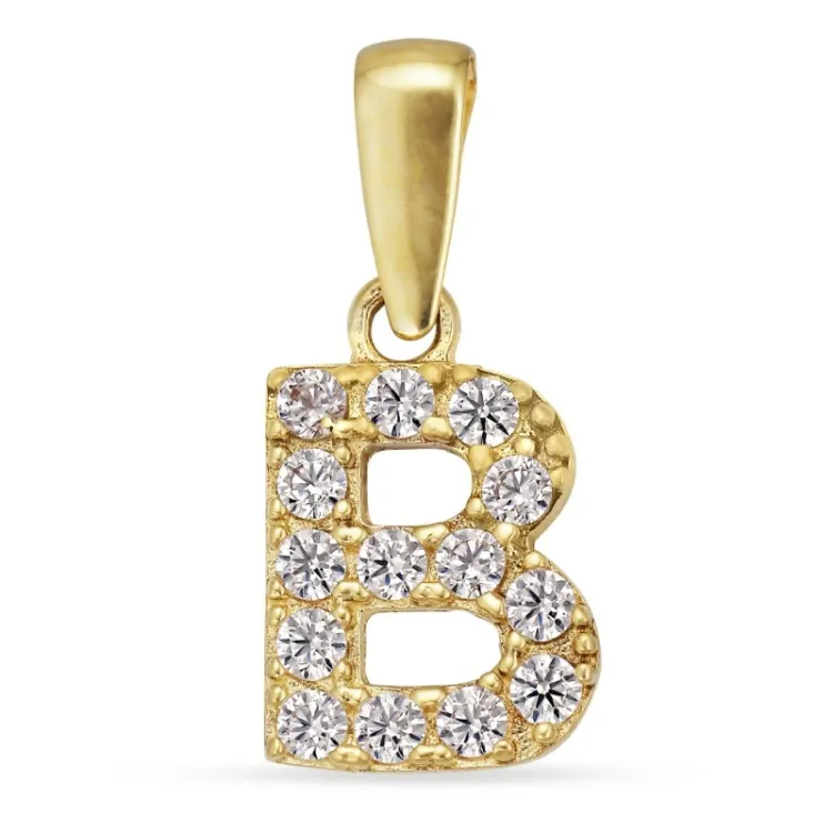 bogstav B vedhæng i 8 karat guld - My Letter