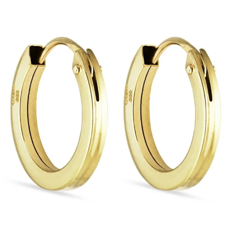 11 mm creoler i 8 karat guld - Gold Collection
