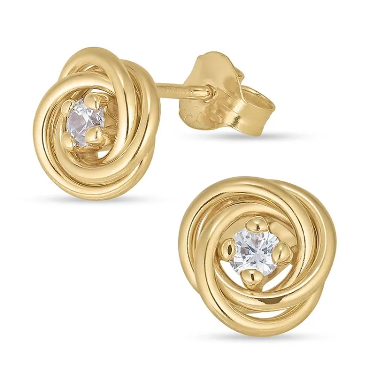 øreringe i 8 karat guld med zirkon - Gold Collection