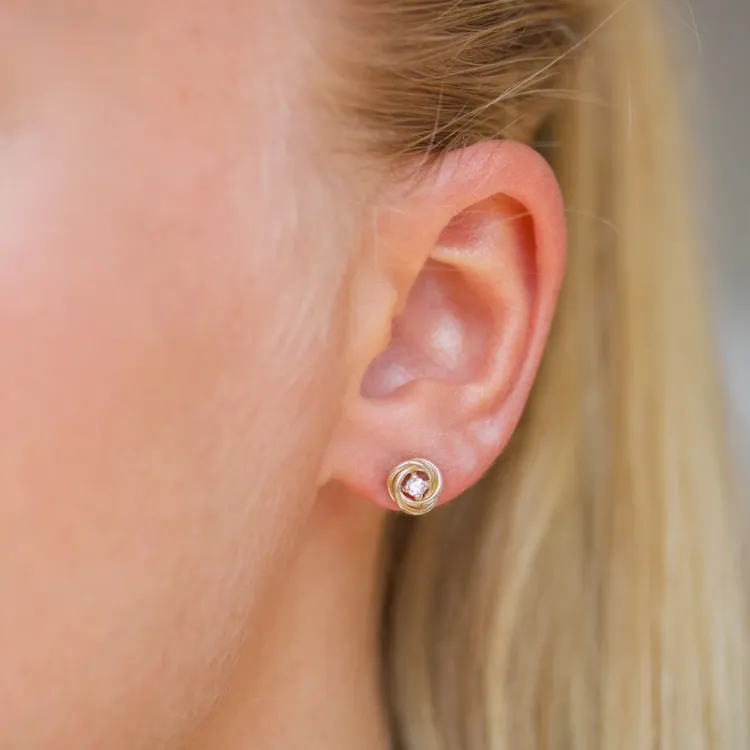 øreringe i 8 karat guld med zirkon - Gold Collection