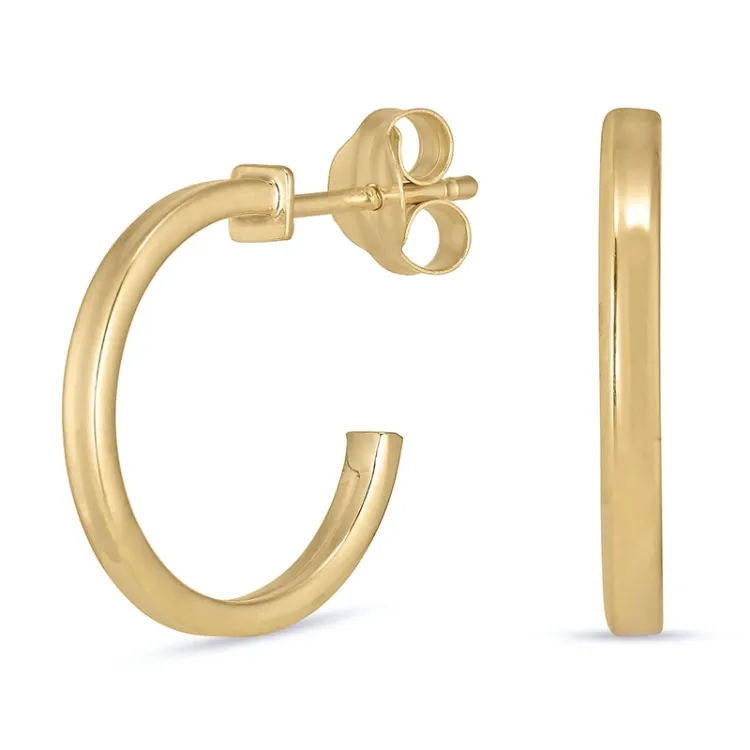 14 mm halvcreoler i 8 karat guld - Gold Collection