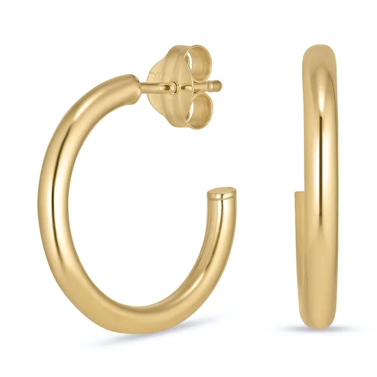 16 mm halvcreoler i 8 karat guld - Gold Collection