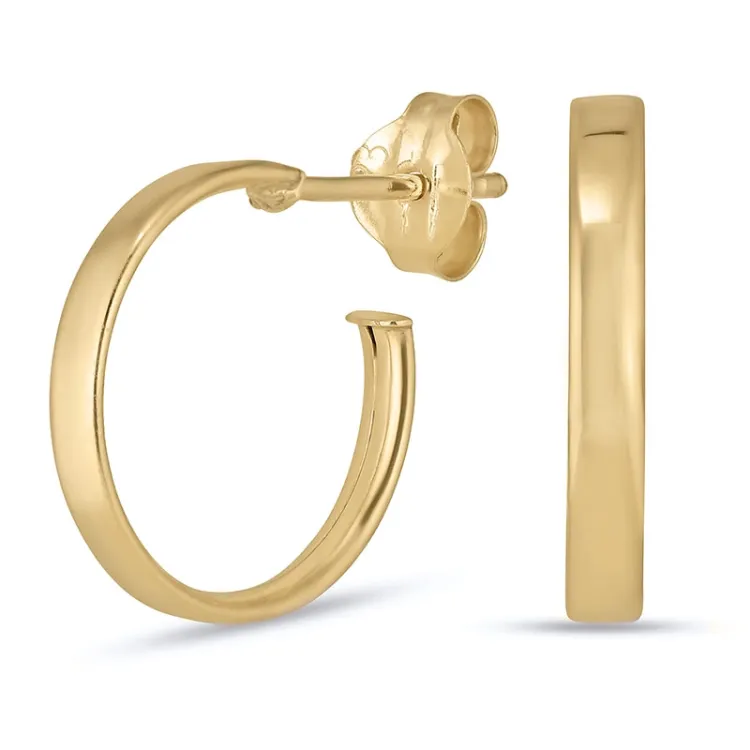 13 mm halvcreoler i 8 karat guld - Gold Collection