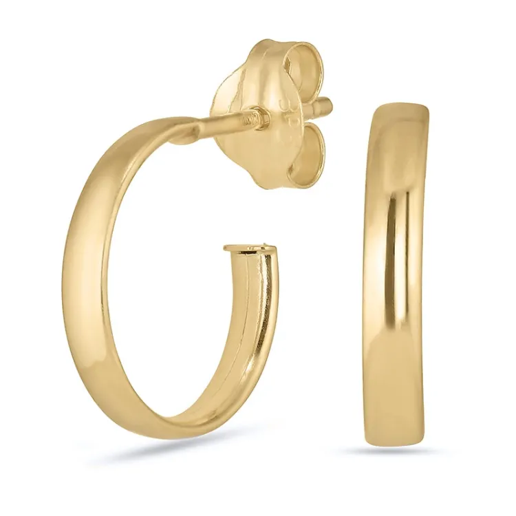 11 mm halvcreoler i 8 karat guld - Gold Collection